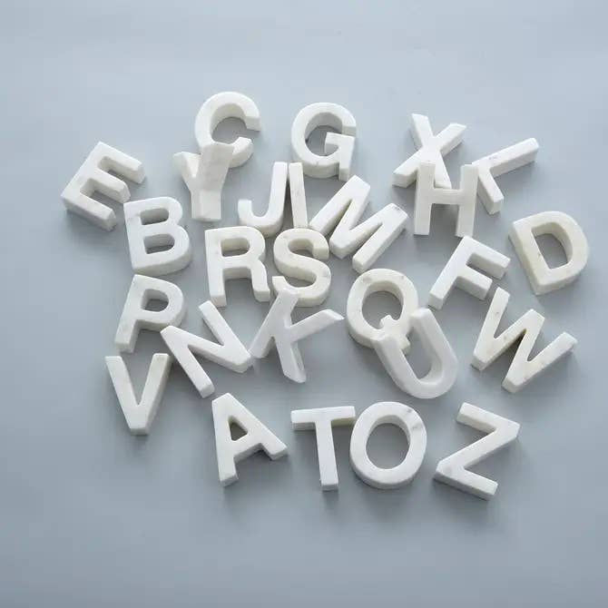 BIDKhome - Wholesale Decorative Tabletop Object - Marble S Helvetica Letter White