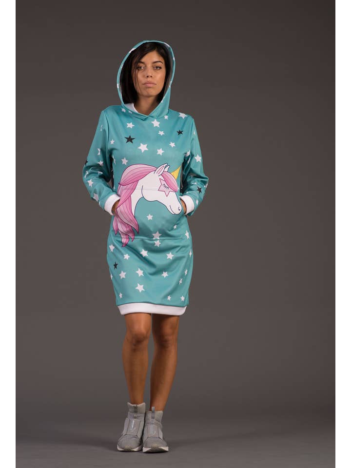 Fishikii – Engroshandel Kjole - Børn – Ice Cream Unicorn Sweatshirt Kjole | CAN-VEST.01