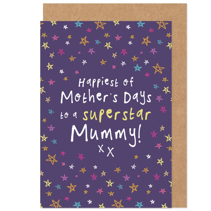 Superstjärna Mamma Mors dag-kort - Stjärnor, Himlakroppar, Himmel för wholesale av Bow & Bell