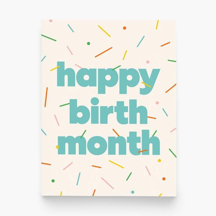 Carte de voeux d'anniversaire du mois de la naissance pour la vente par paper&stuff