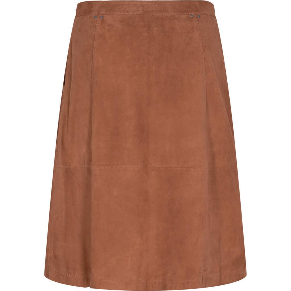 Onstage collection – Saia - Mulher por atacado – Saia midi de couro de cabra com botões7