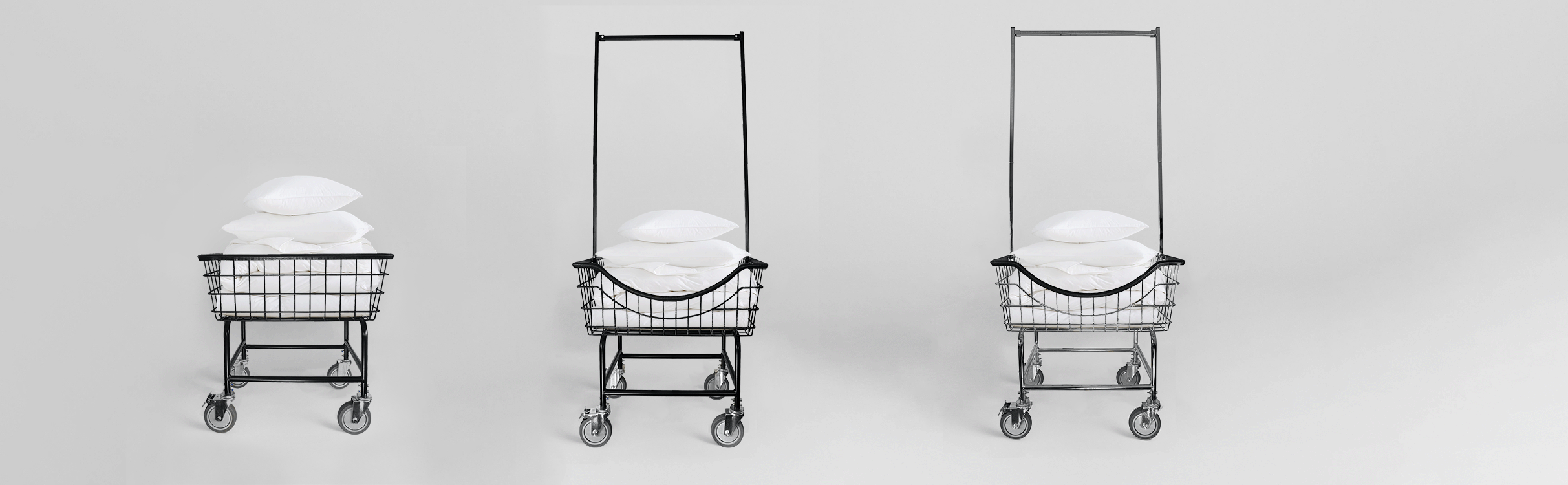 Laundry Vending Products - Wholesale Laundry Basket - LVP Big Brother Commercial Laundry Cart with Dual Pole Rack2