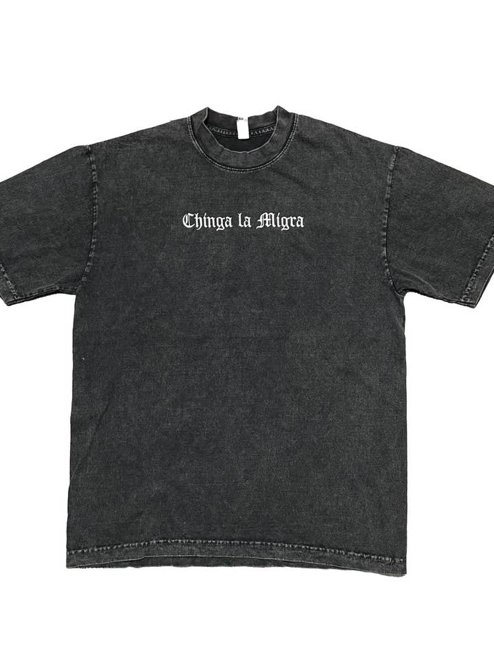 Stitch4pali - Wholesale T-Shirt - Unisex - Chinga la Migra Unisex Heavyweight Embroidered Tee1