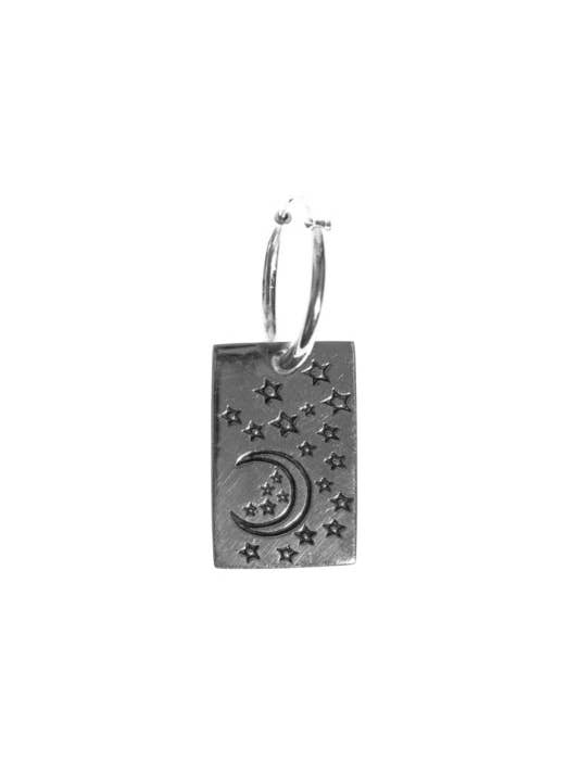 Oorbellen - Tag moon/star per piece - Silver - p.p voor wholesale door XZOTA