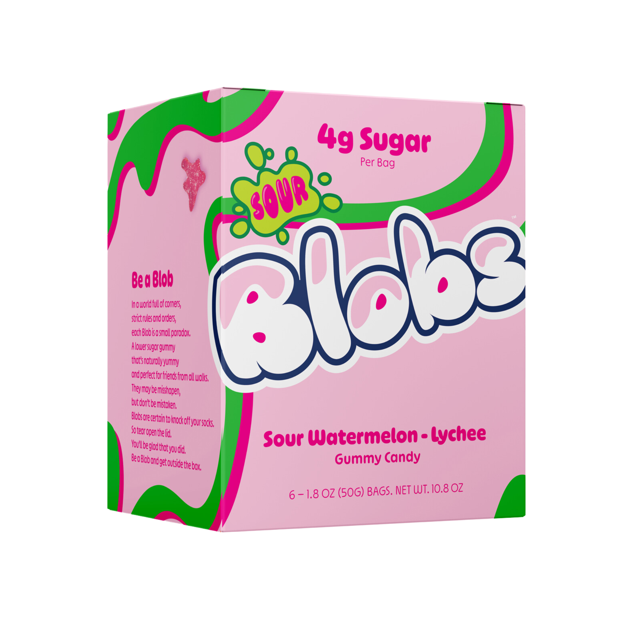 Blobs - Wholesale Gummy - SOUR Blobs Low Sugar Gummy Candy - Watermelon-Lychee2