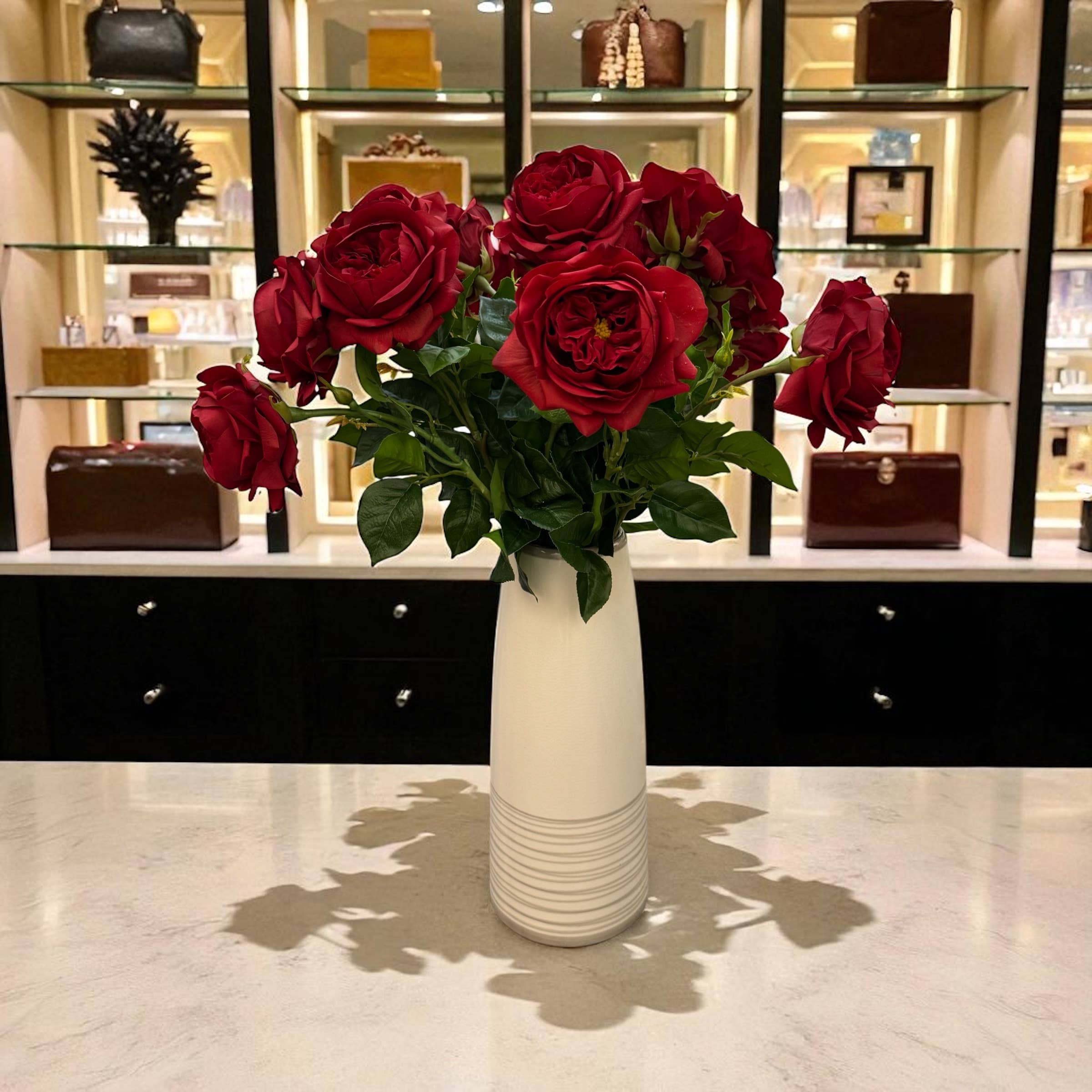 Angel Isabella - Wholesale Artificial flowers - 27"-Lux Faux Juliet Rose-Moisturizing Finish-5"Bloom1