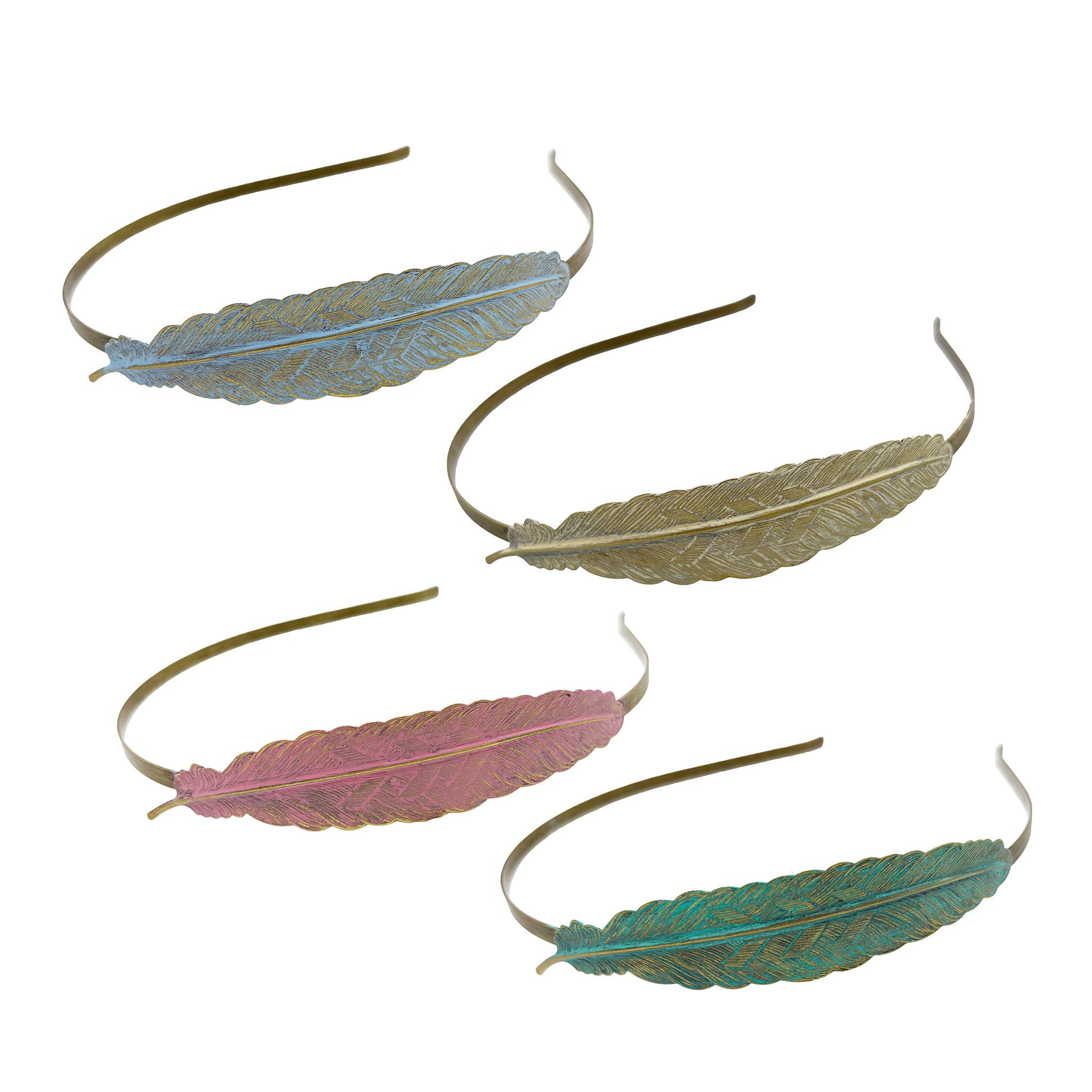 Gleeful Peacock - Wholesale Fashion Headband - Women's - Feather Quill Boho Statement Headband4