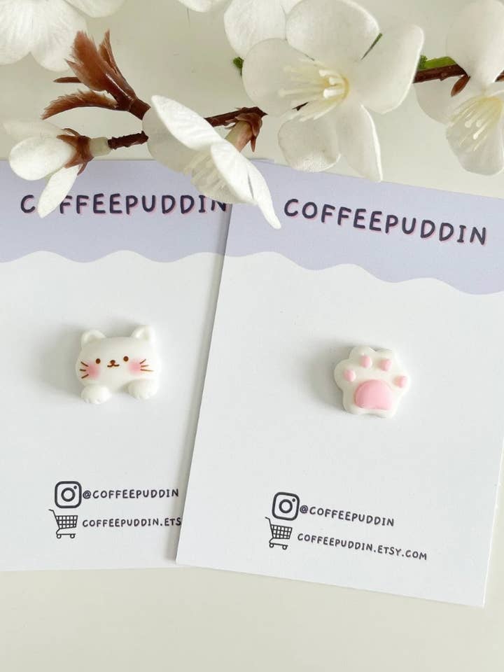 Cat & Paw Pins | Cat Pin | Paw Pin for wholesale by CoffeePuddin
