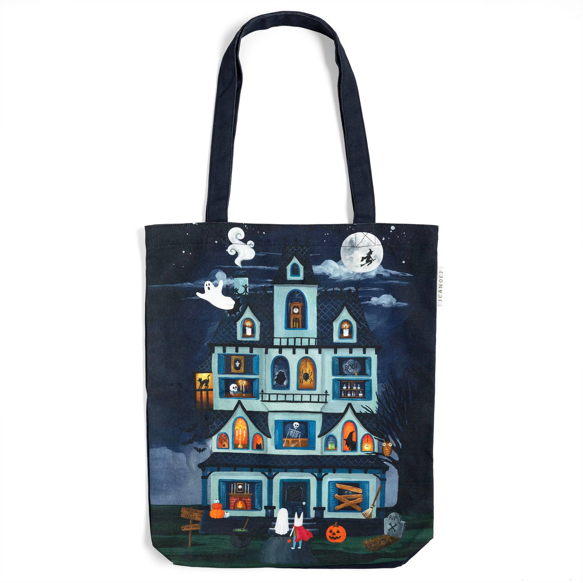 1canoe2 | One Canoe Two Paper Co. - Wholesale Tote Bag - Women's - Halloween House Canvas Tote Bag4