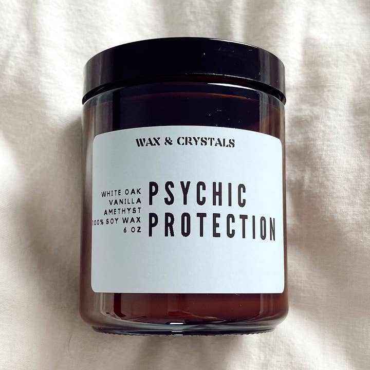 Vela de protección psíquica con aroma a roble blanco y vainilla para venta al por mayor de Omen Bazaar LLC