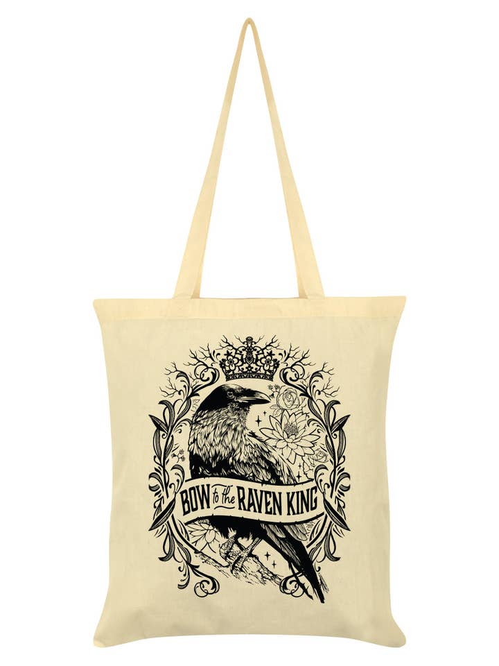 Bow To The Raven King Cream Tote Bag for wholesale by Grindstore