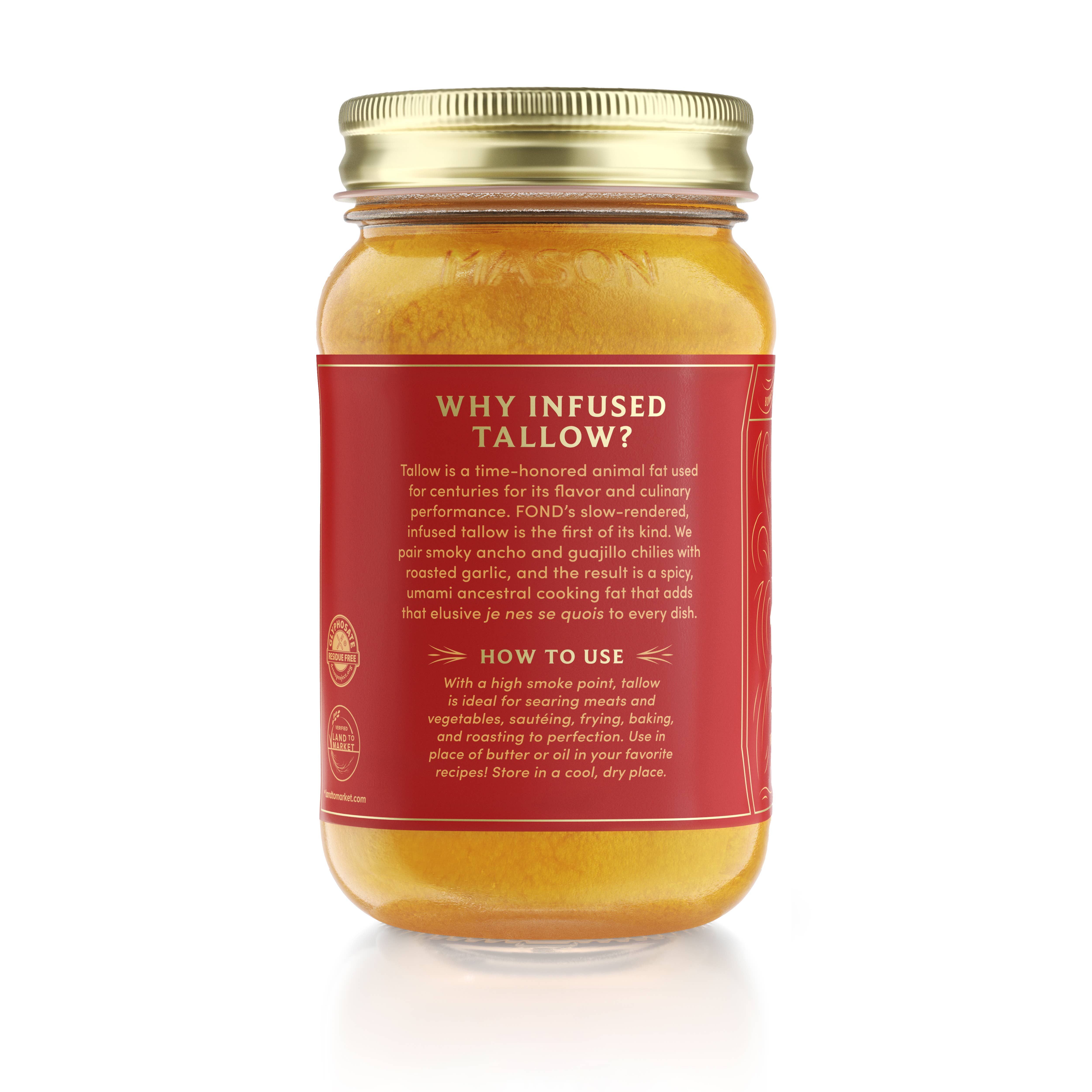 Fond Regenerative - Wholesale Cooking Oil - Chili & Garlic Regenerative Beef Tallow 14oz1