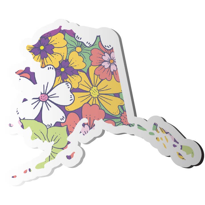 Alaska farverigt blomstermønster klistermærke FLERE STILARTER for engroshandel hos CJ's Sticker Shop