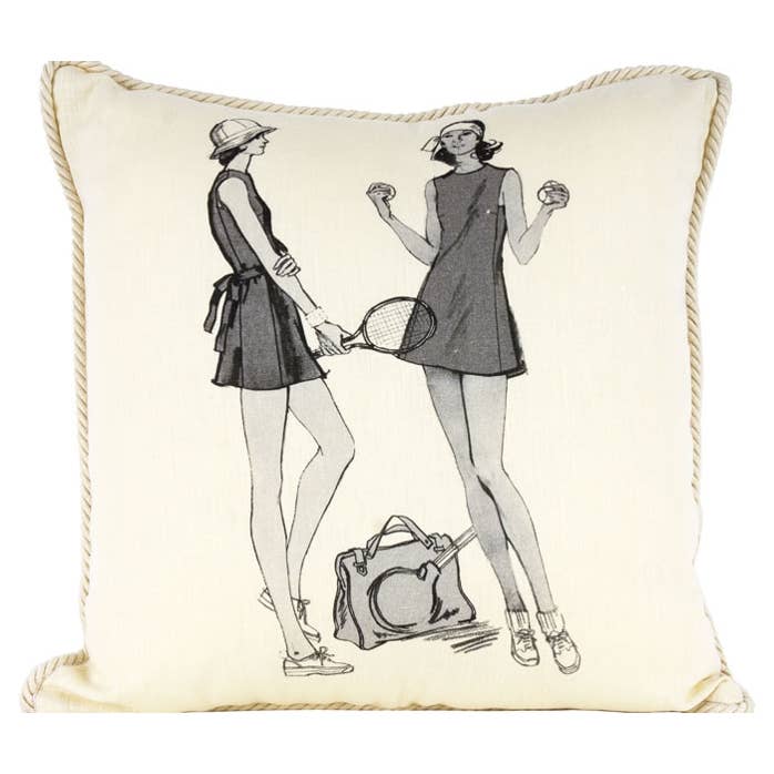 Tenniskissen für Damen im Sommersport/Vintage-Stil für den Großhandel von Ox Bow Decor