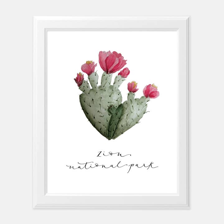 Impression artistique de fleurs sauvages du parc national de Zion pour la vente par Meadowlark & Company