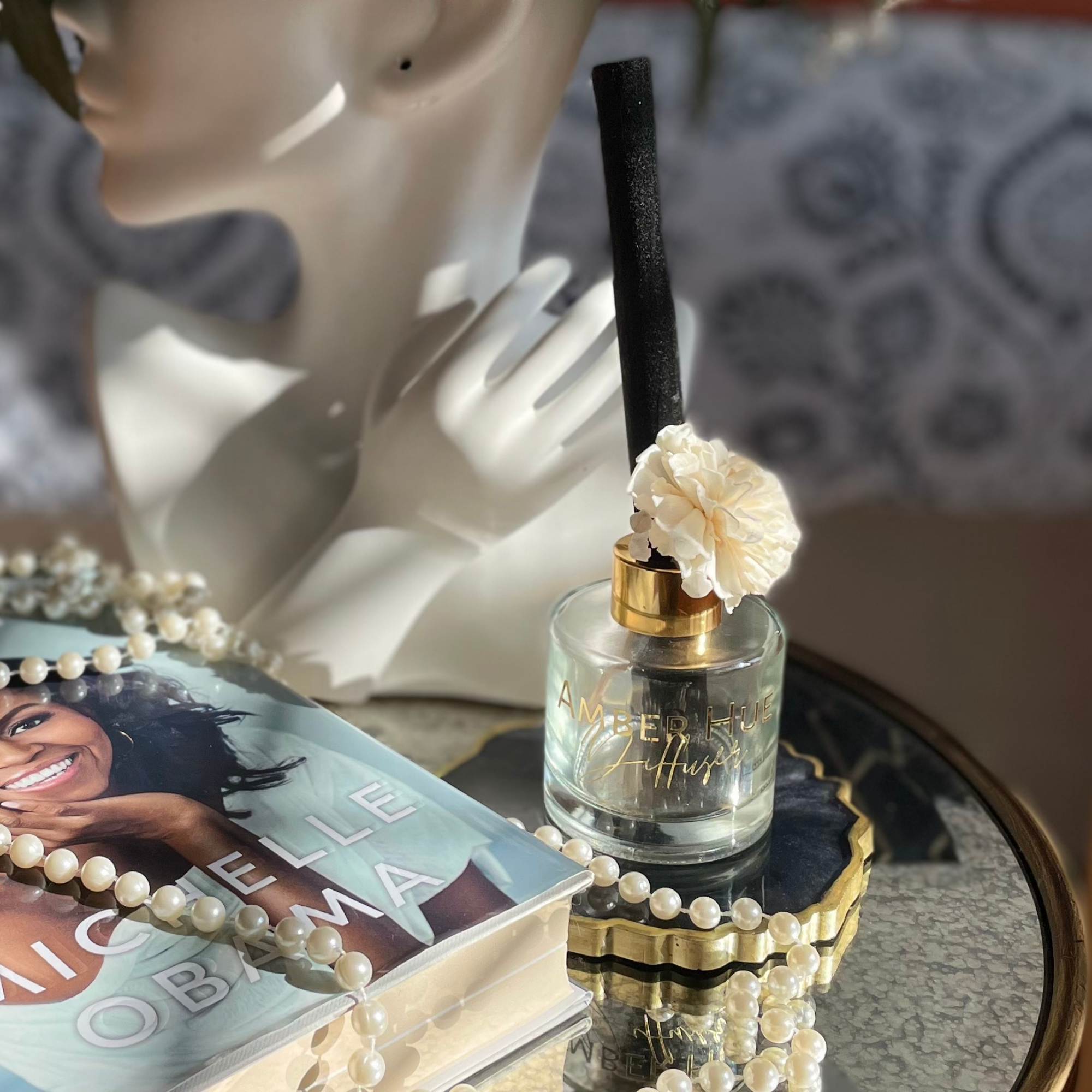 Amber Hue Candles - Wholesale Reed Diffuser - Sample - Flower Reed Diffuser2