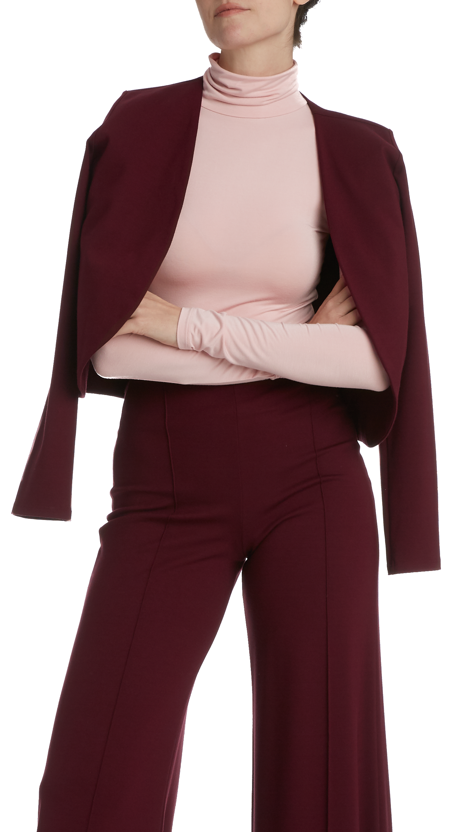 Ripley Rader - Wholesale Blazer - Women's - Burgundy Ponte Knit Blazer3