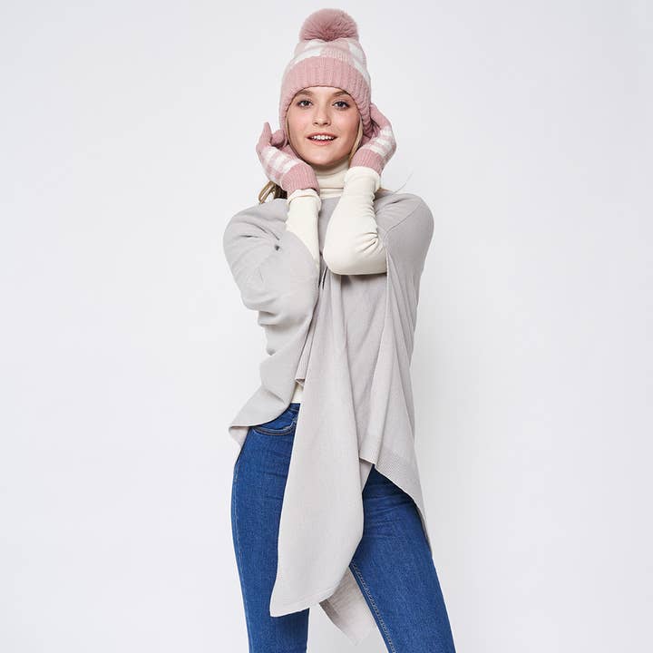 Fashion City - Wholesale Poncho - Women's - Light Tone Solid Diamond Shape Scarf Poncho