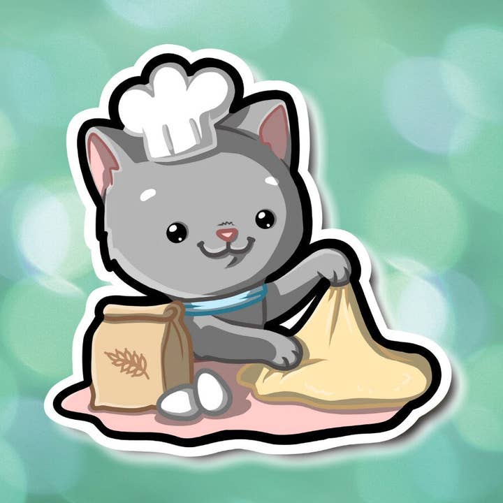 Cat- Making Biscuits Sticker for wholesale by Mega Kawaii Cuties