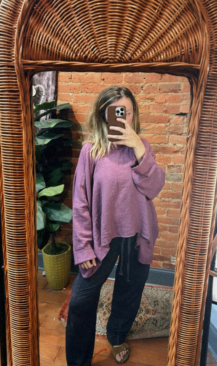 Gardenbelle Shop - Wholesale Sweatshirt - Unisex - Organic Boho Unisex Pullover Flowy Shirt, Bamboo Long Sleeve0