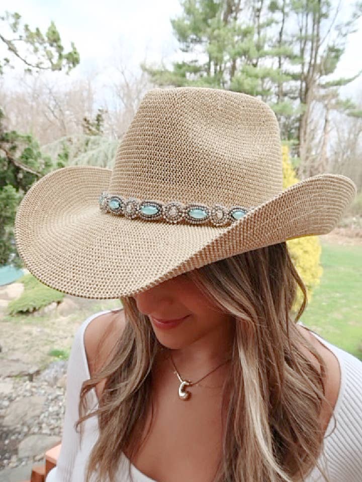 Cowboy strohoed met juwelen voor wholesale door Embellish Your Life
