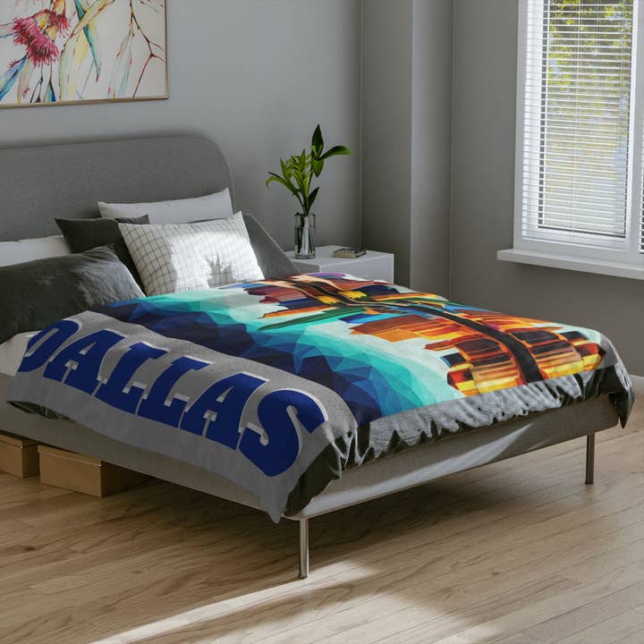 Dallas Texas Reflections Velveteen Minky tæppe for engroshandel hos See Joy Creative
