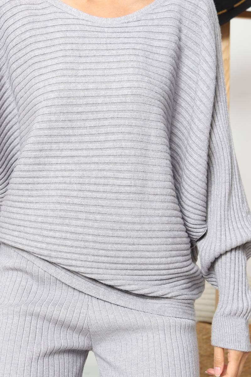 DIX-ONZE - Wholesale Top & Pant Set (NOT Loungewear) - Women's - Ribbed Fine Knit Set – Oversized Sweater & Wide-Leg Pants19