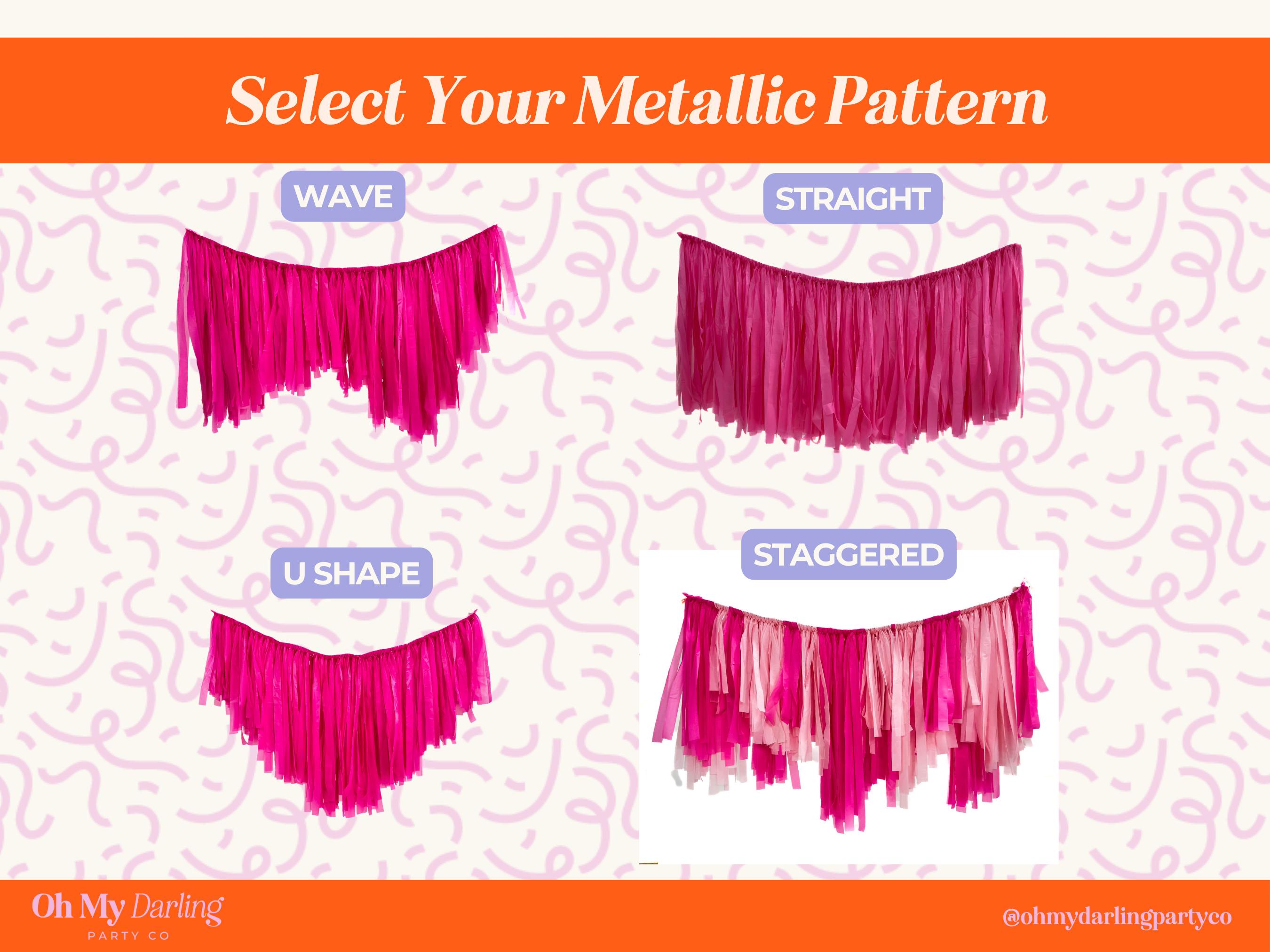 Oh My Darling Party Co - Wholesale Bunting/Garland - Custom Aerial Ceiling Fringe Strand9