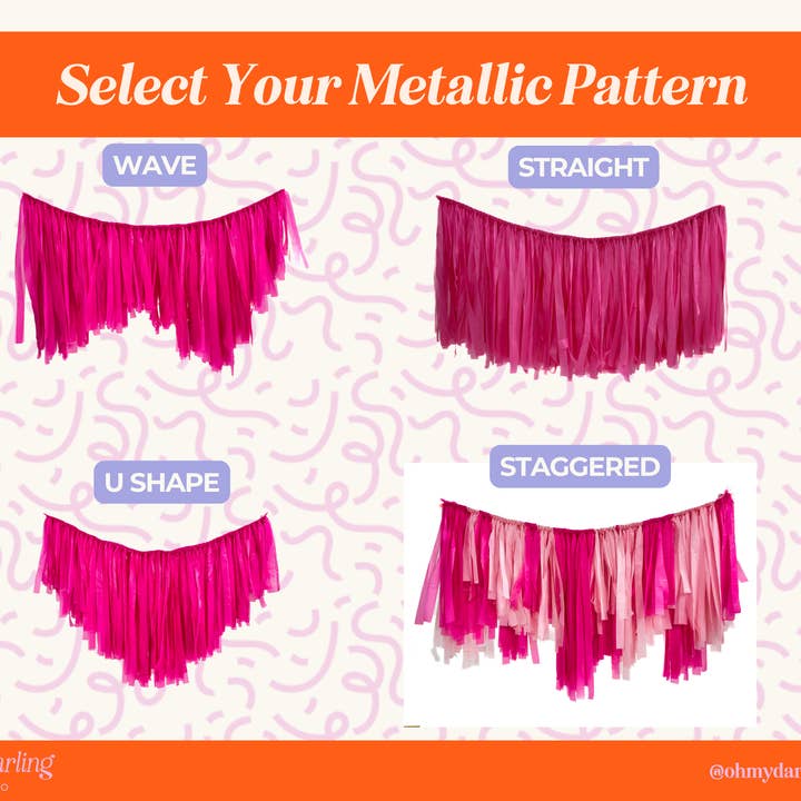 Oh My Darling Party Co - Wholesale Bunting/Garland - Custom Aerial Ceiling Fringe Strand9