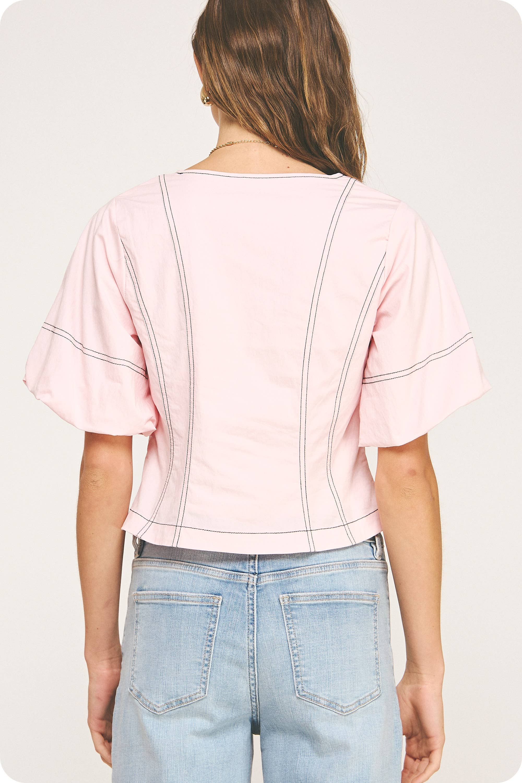 Strut & Bolt - Wholesale Blouse - Women's - Top Stitch Bubble Sleeve Top10