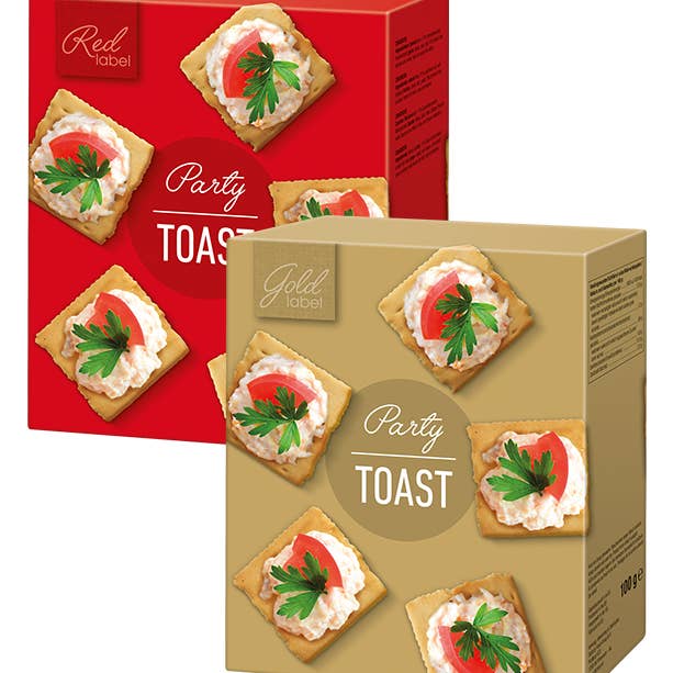 90727 Goud & Rood Label Toast voor wholesale door SureShot