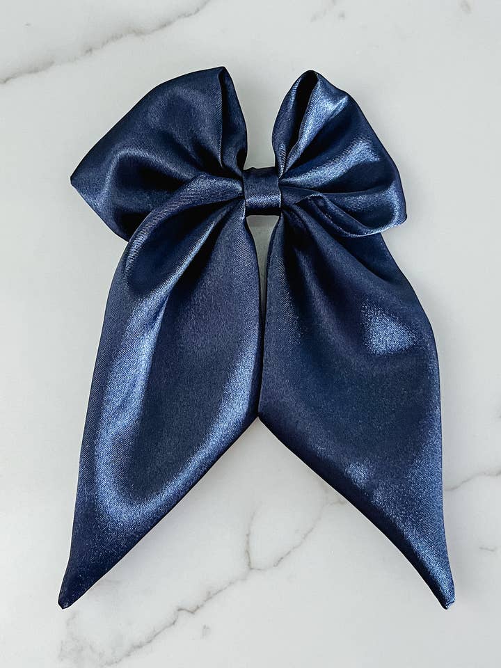 Navy Sailor Bow, accesorios para el cabello para niños, lazos para el cabello para venta al por mayor de Gingerly Sewn