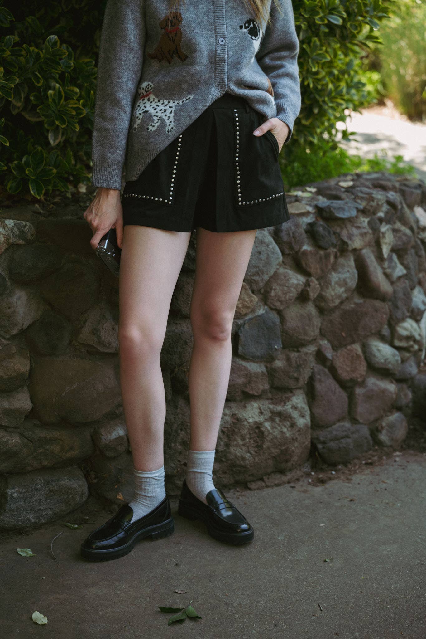 &MERCI - Wholesale Skort - Women's - STUDDED HIGH WAIST SKORT MP41799