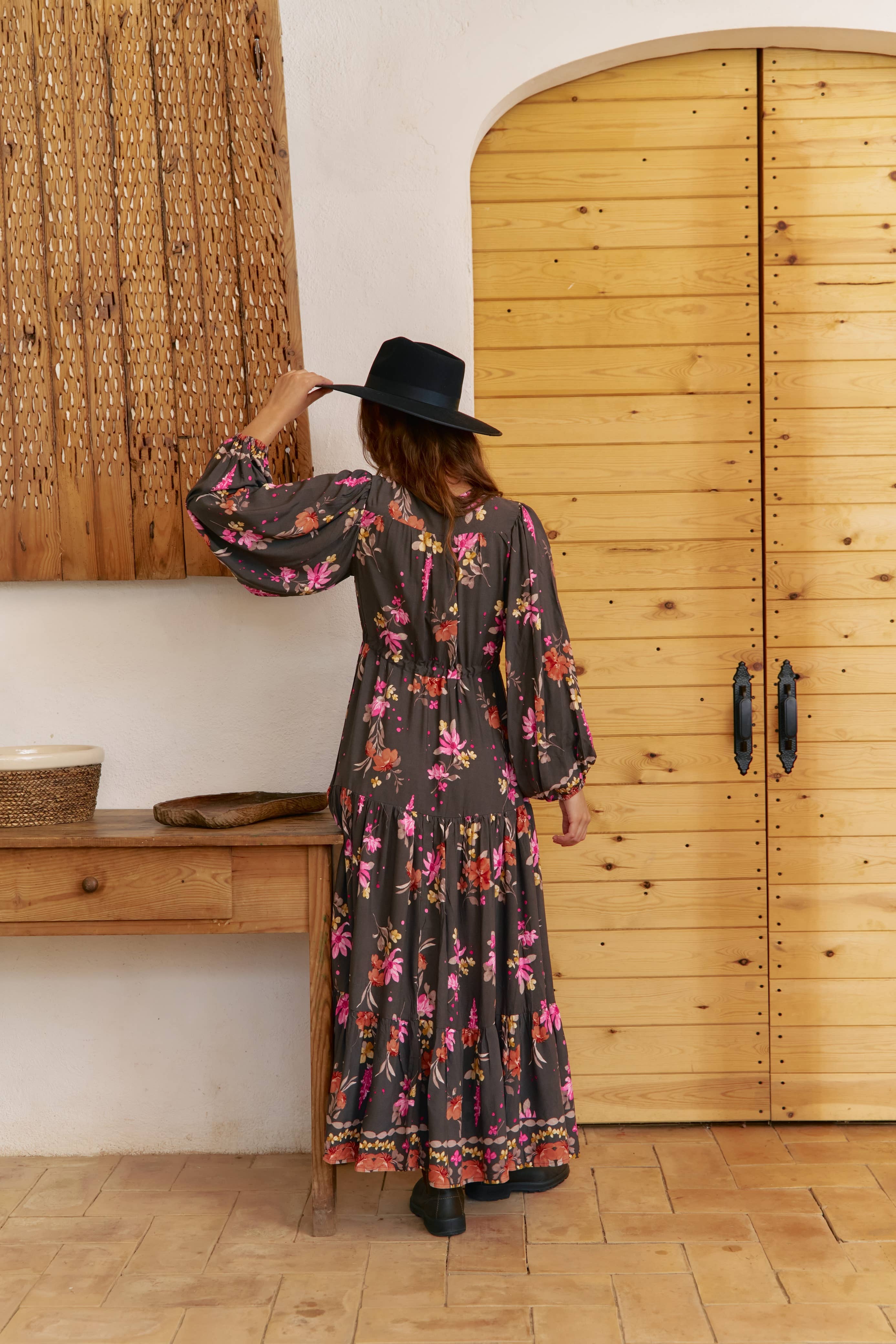 Jaase - Wholesale Dress - Women's - Monarch Bloom Print Teresa Maxi Dress2