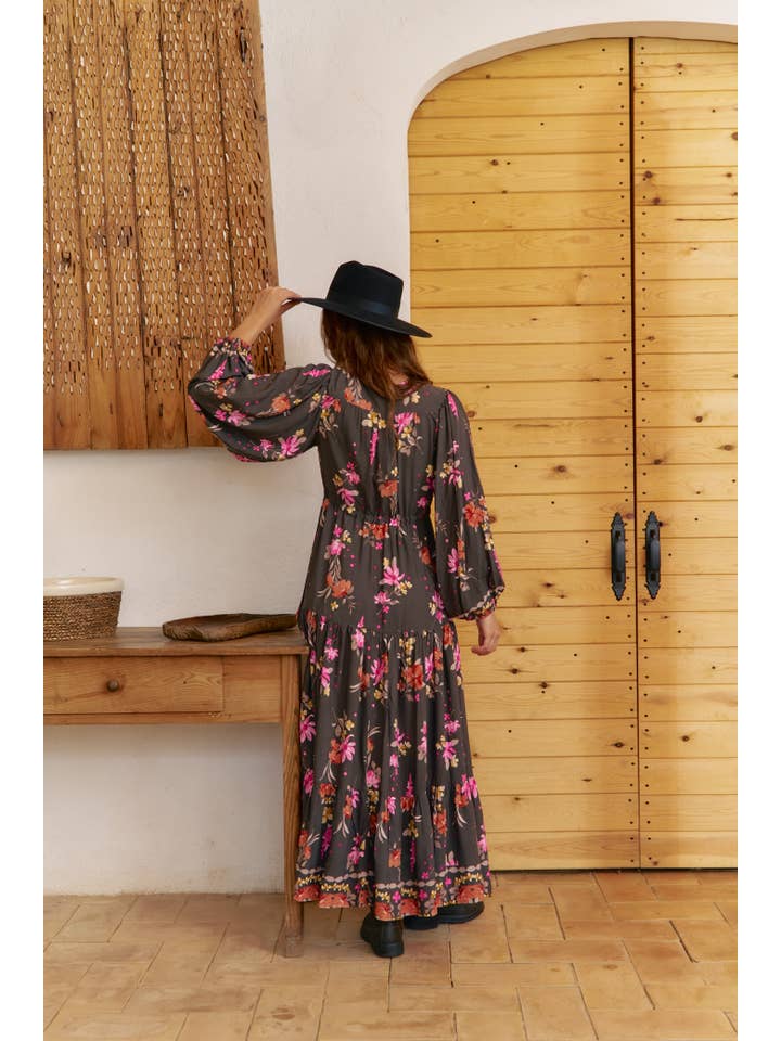 Jaase - Wholesale Dress - Women's - Monarch Bloom Print Teresa Maxi Dress2