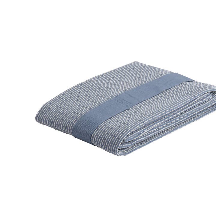 Toalla de pelo para manos, 120 x 40 cm, color gris y azul para venta al por mayor de The Organic Company