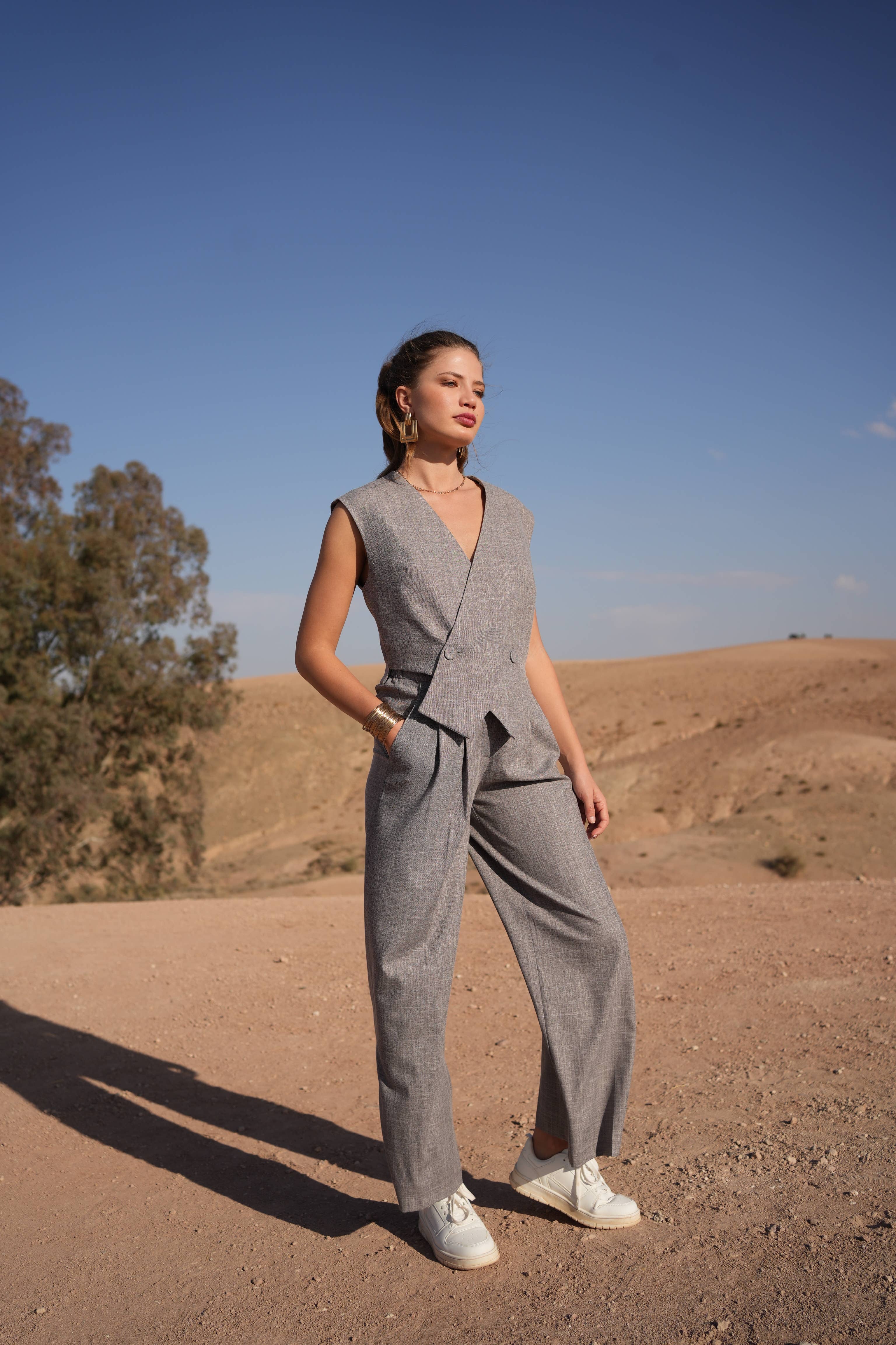 LULUMARY - Vendita all'ingrosso Gilè elegante - Donna - Gilet smanicato doppiopetto GL00311