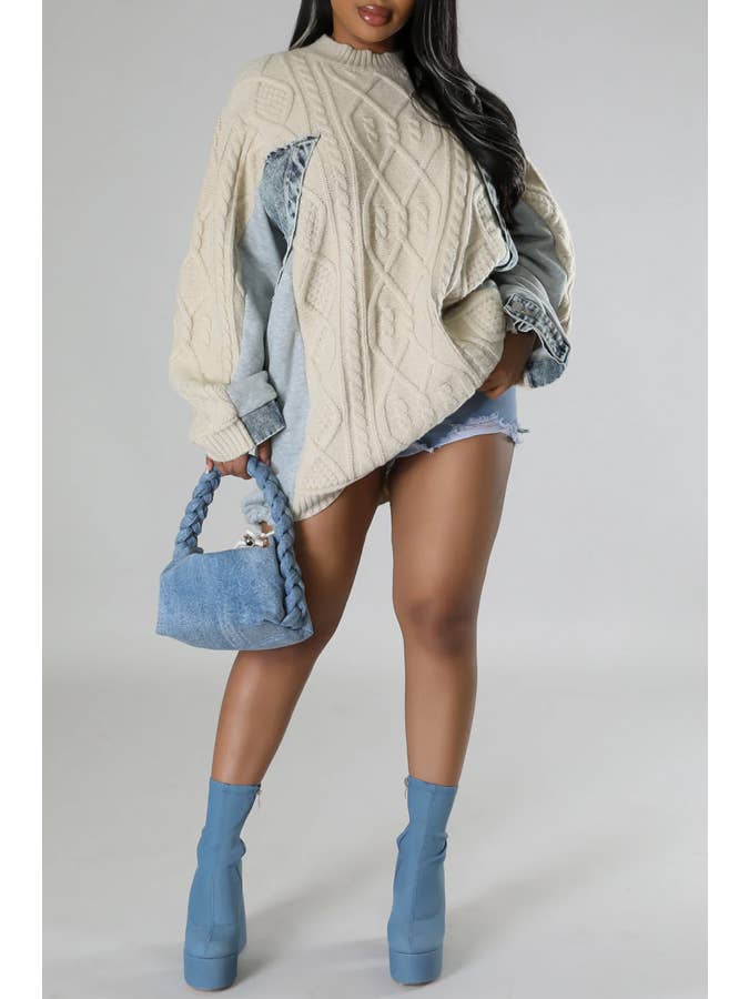 DENIM Sweater Dress for wholesale on Faire