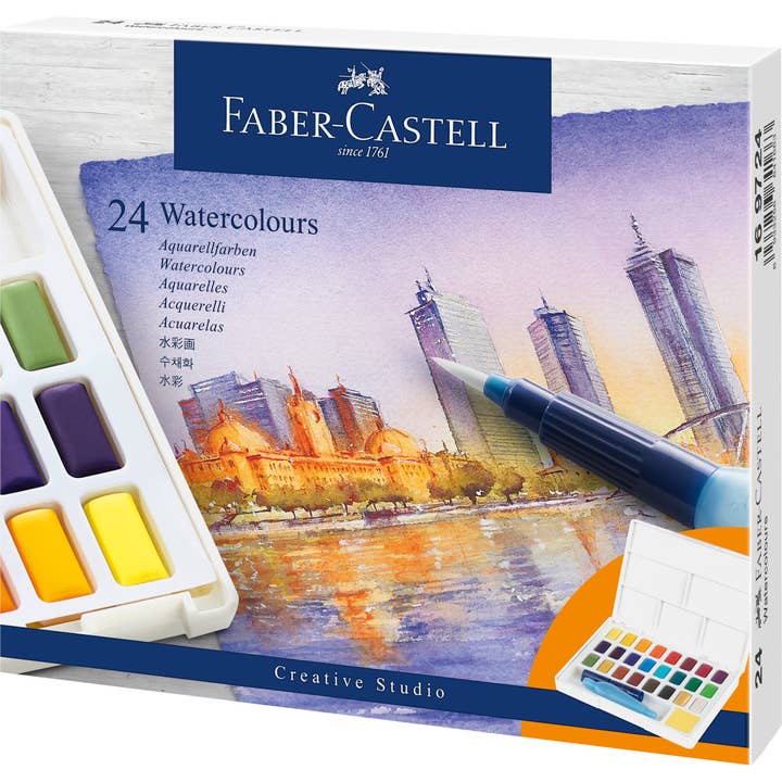 Faber-Castell / Creativity for Kids - Wholesale Watercolor Paint - Watercolors Pans, Set of 24 Watercolor Paints for Artists1