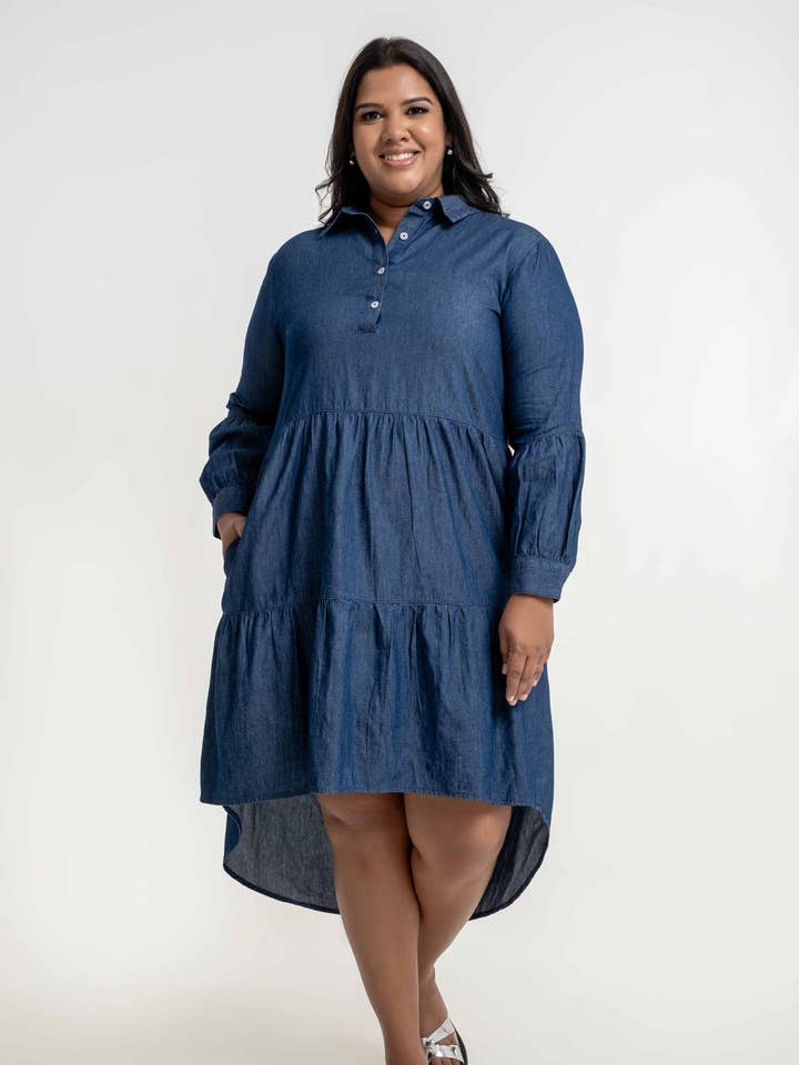 Ladies Casual Tiered Dress for wholesale by Double XL