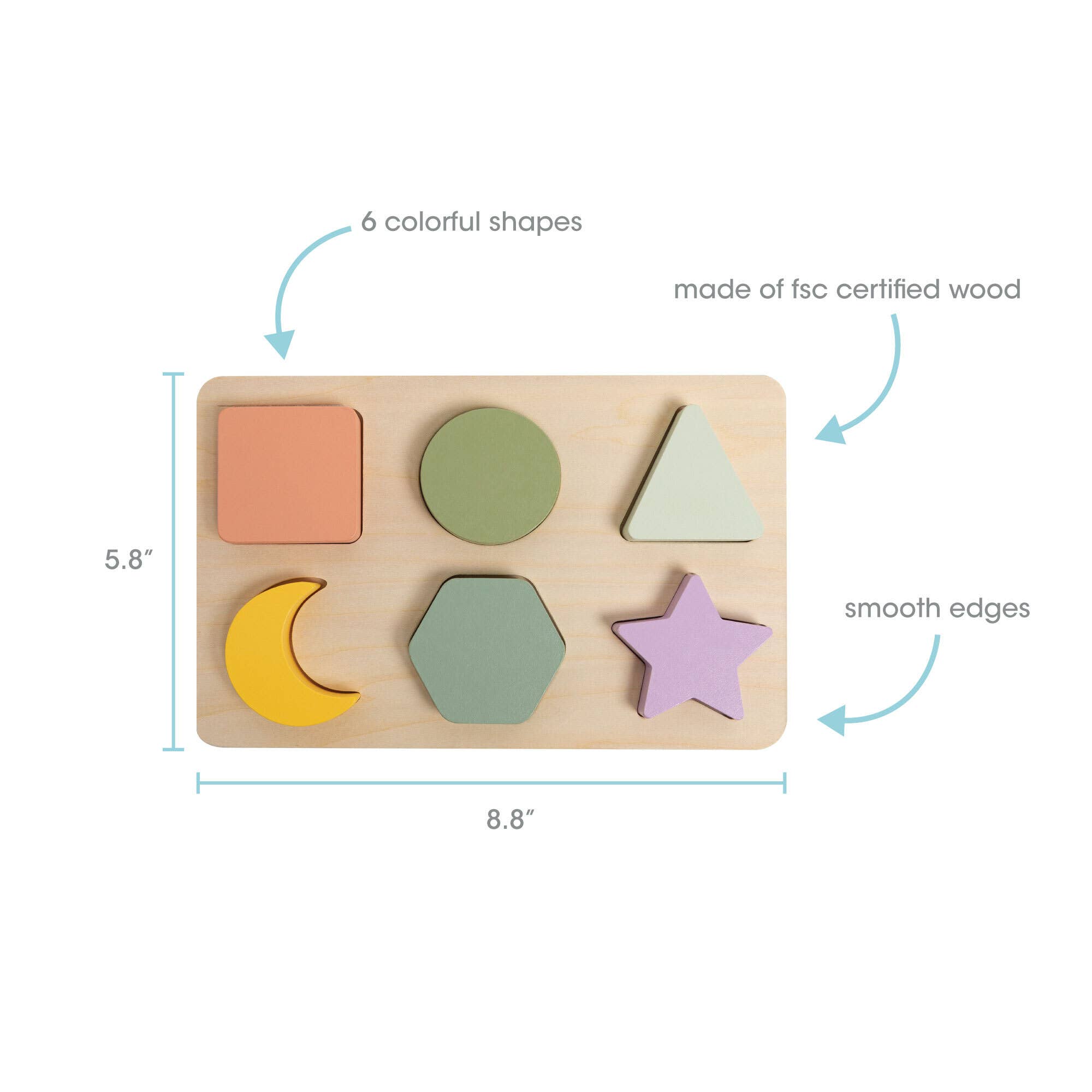 Pearhead - Wholesale Puzzle - Kids - Wooden Shapes Puzzle, Developmental Learning Toy2