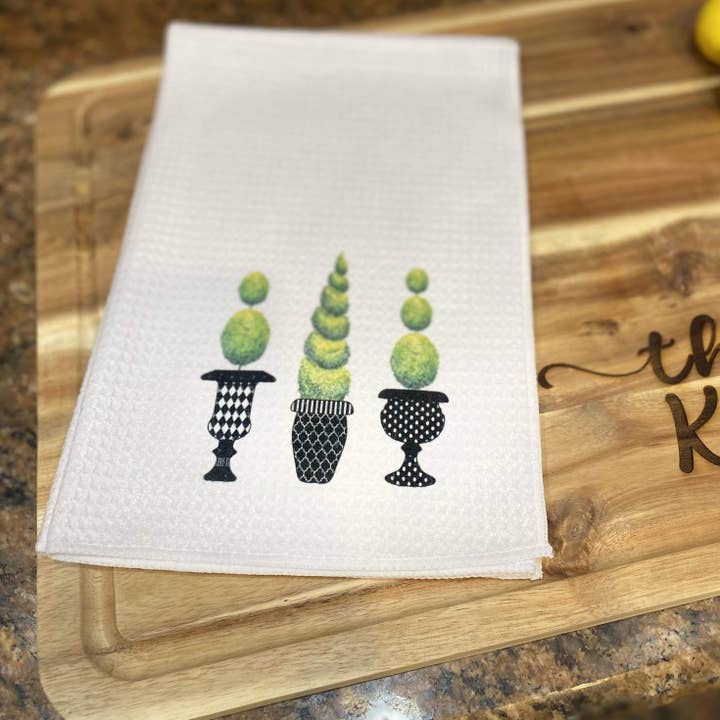 The Adorned Willows Marketplace LLC - Wholesale Tea towel - Topiary Towel