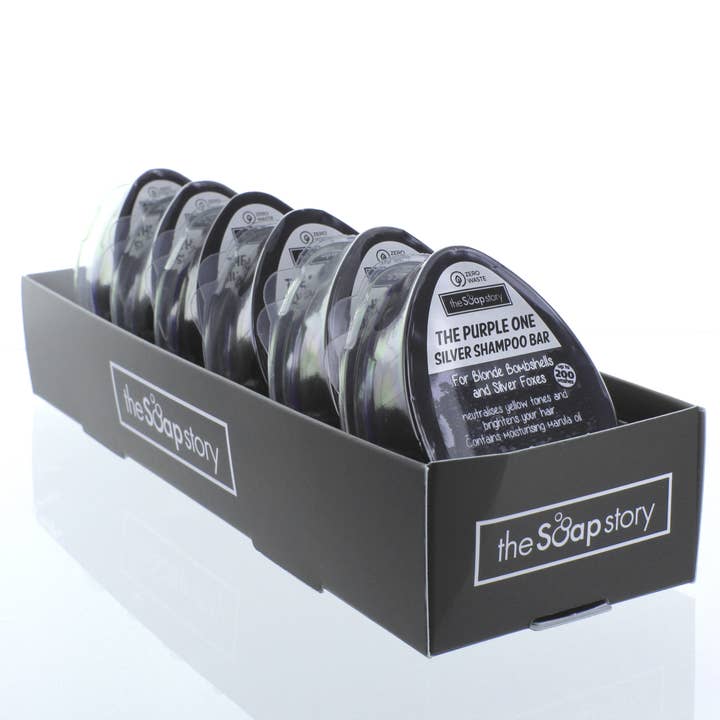 The Soap Story - Wholesale Shampoo Puck/Solid Shampoo - The Purple One Silver Handmade Shampoo Bar2