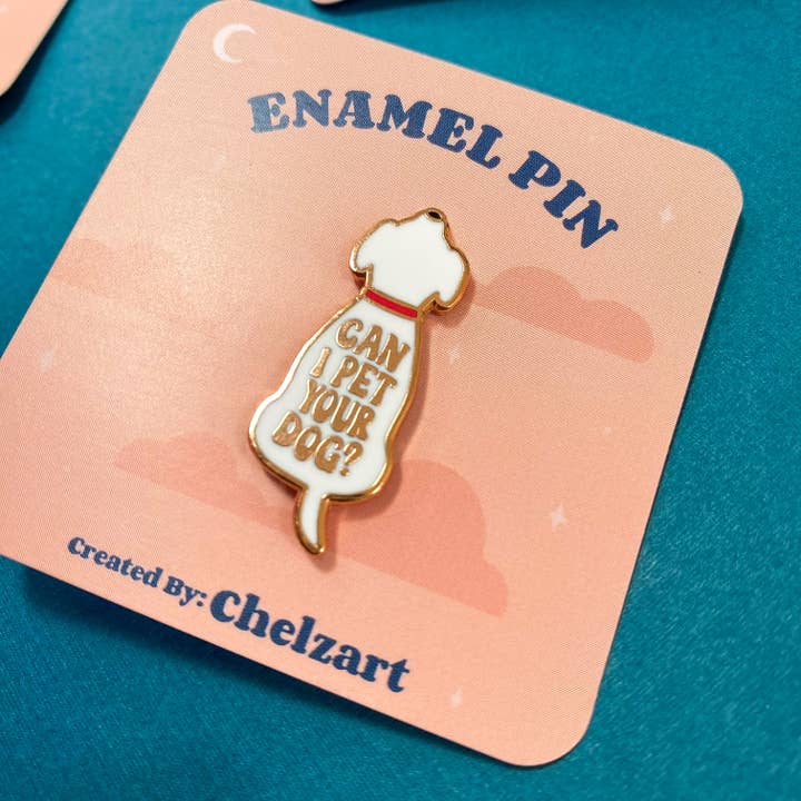 Chelzart - Wholesale Lapel pin/button - Dog Enamel Pin | Can I Pet Your Dog Pin | Dog Accessory4
