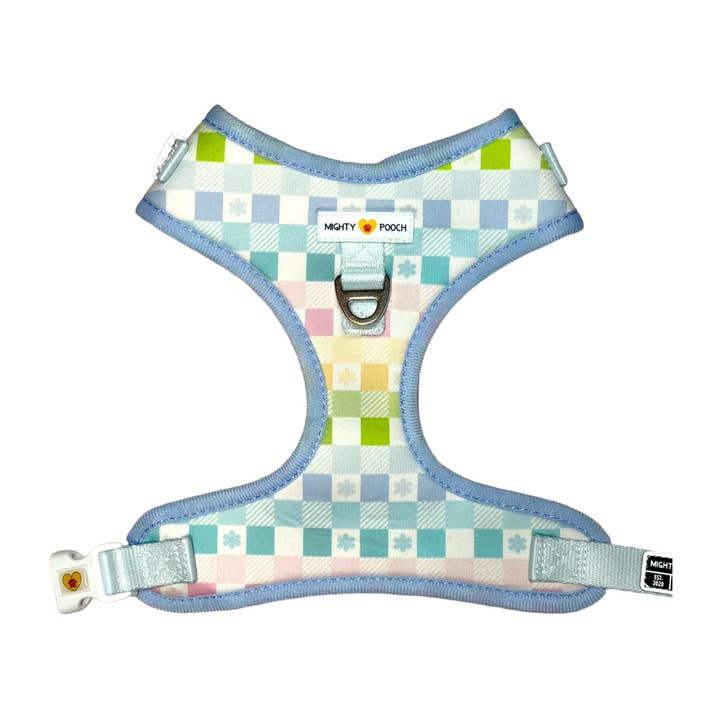Verstelbaar harnas zonder trekkracht - Pastel Plaid 🐣 voor wholesale door Mighty Pooch