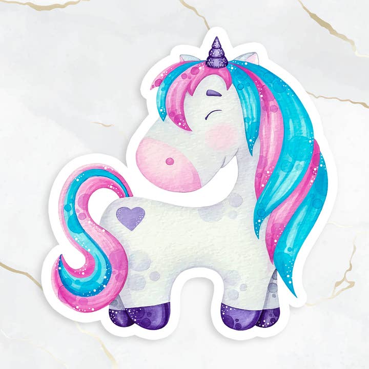 Autocollant licorne 3x3 pouces, autocollant découpé à la forme, autocollant flocon, autocollant pour ordinateur portable, autocollant de planificateur, autocollant à paillettes pour la vente par Art Tales Studio