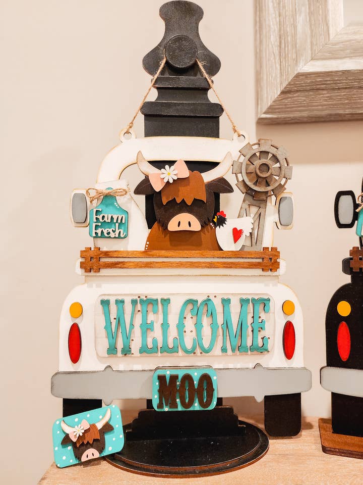 Highland Cow Insert| Interchangeable Cow Door Hanger for wholesale by Hollow Grove Designs