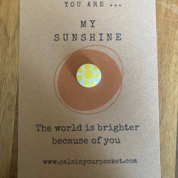 Pals in your Pocket - Wholesale Keepsake coin/token - Sunshine Pebble Quote Charm With Lyrics And Affections0