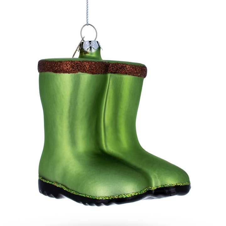 BestPysanky - Vente Objets de décoration - Ornement en verre de bottes en caoutchouc vertes0