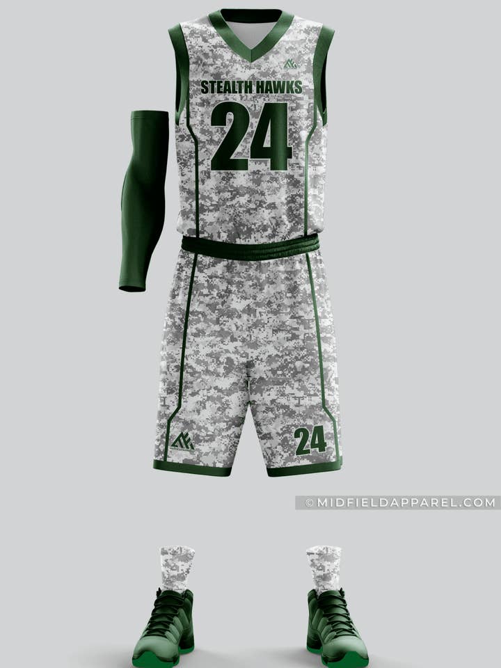 Stealth Hawks Basketball Uniform for wholesale by Midfield Apparel LLC